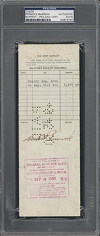 1930 Herbert Pennock Signed New York Yankees Payroll Check – PSA/DNA Authentic